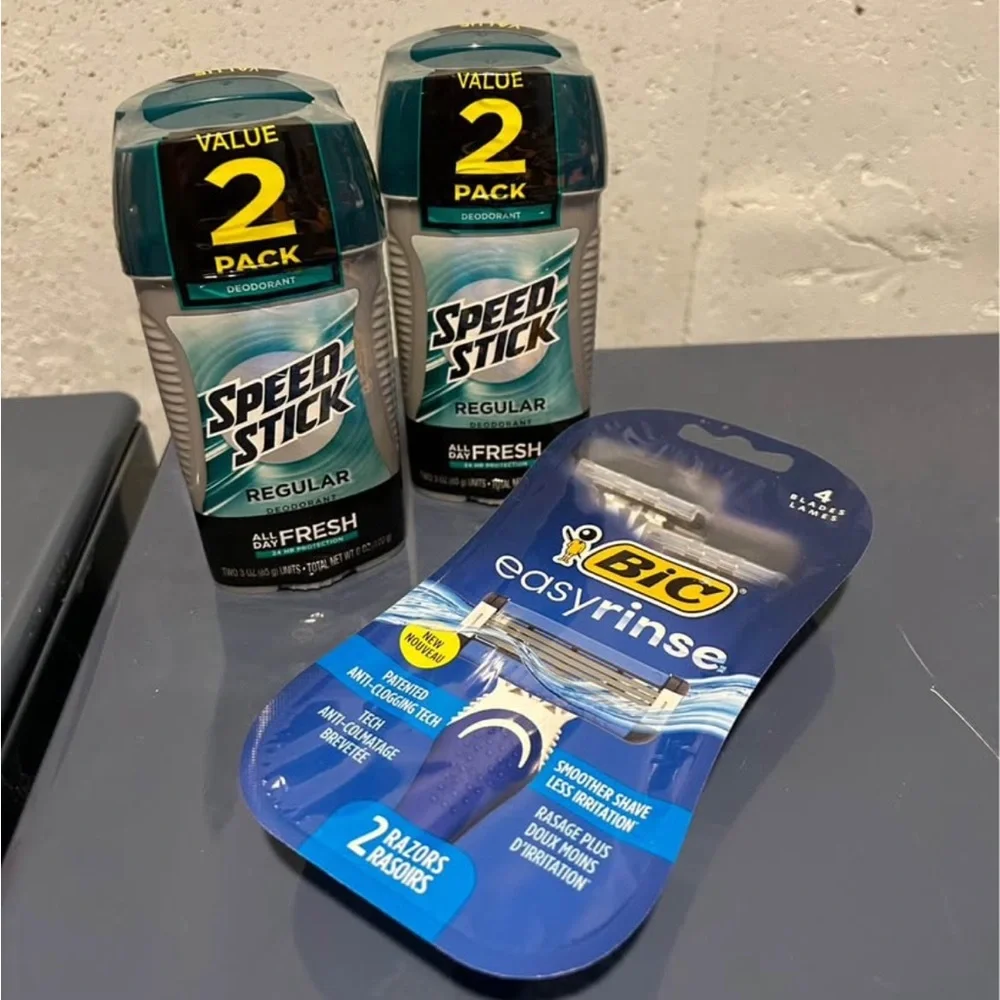 New Speed stick men’s deodorant (4) and Bic razors